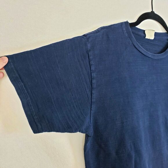 Godzilla Wave T-Shirt Toho Mens L Blue Short Sleeve Heavy Cotton Ukiyo-e - Picture 3 of 10